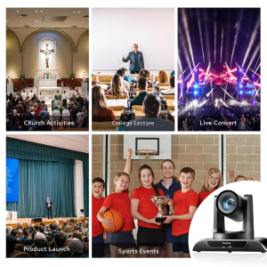 Tenveo NDI PTZ Camera 20X Optical Zoom, AI Auto Tracking, 1080P 60FPS, LAN/USB3.0/HDMI PoE Camera for Church Services Worship Video Conference Live Events Youtube OBS