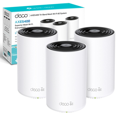TP-Link Deco XE75(3-pack) AXE5400Mbps Whole Home Mesh WiFi 6E System, Tri-Band WiFi Booster, 3x Gigabit Ports, AI-Driven Mesh, Cover up to 7,200 ft2, Connect up to 200 devices,...