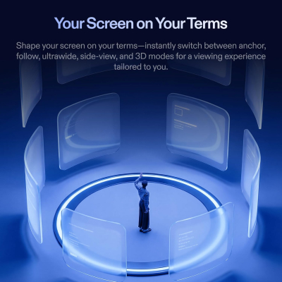 XREAL 1S AR Glasses, 500" Virtual Screen Smart Glasses with 52° FOV, Native 3DoF, REAL 3D, Powered by X1 Chip, Supports All USB-C DP Devices Including iPhone 17/16/15, Steam...
