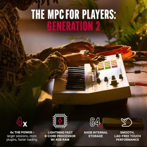 Akai Professional MPC Key 37 G2 Next-Gen Standalone Production Keyboard | Synthesizer for Producers, for Sampling and Sequencing, with USB-C, 37 Keys, 16 MPC Pads, 8-Core...