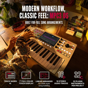 Akai Professional MPC Key 37 G2 Next-Gen Standalone Production Keyboard | Synthesizer for Producers, for Sampling and Sequencing, with USB-C, 37 Keys, 16 MPC Pads, 8-Core...