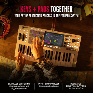 Akai Professional MPC Key 37 G2 Next-Gen Standalone Production Keyboard | Synthesizer for Producers, for Sampling and Sequencing, with USB-C, 37 Keys, 16 MPC Pads, 8-Core...