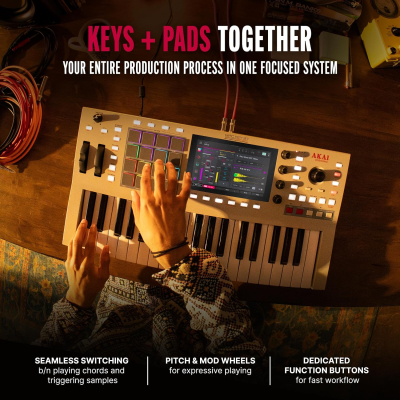 Akai Professional MPC Key 37 G2 Next-Gen Standalone Production Keyboard | Synthesizer for Producers, for Sampling and Sequencing, with USB-C, 37 Keys, 16 MPC Pads, 8-Core...