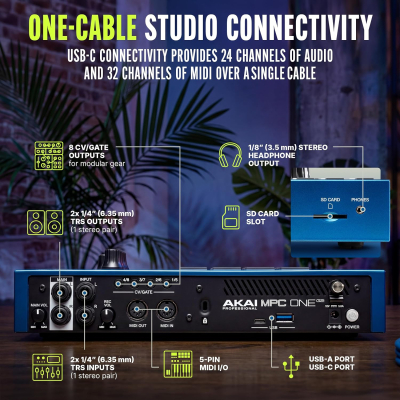 Akai Professional MPC One G2 Next-Generation Standalone Production Center | For Beatmakers and Producers, for Sampling, Sequencing and Song Creation, With USB-C, 16 MPC Pads,...