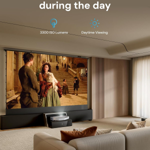 AWOL Aetherion Max 4K RGB Triple Laser Ultra Short Throw Projector, 3300 ISO Lumens, 6000:1 Contrast, World's First 200" 4K UST,PixelLock™ Tech, Dolby Vision Gaming,1ms LL,TV...