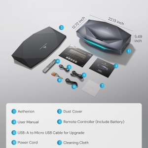 AWOL Aetherion Max 4K RGB Triple Laser Ultra Short Throw Projector, 3300 ISO Lumens, 6000:1 Contrast, World's First 200" 4K UST,PixelLock™ Tech, Dolby Vision Gaming,1ms LL,TV...
