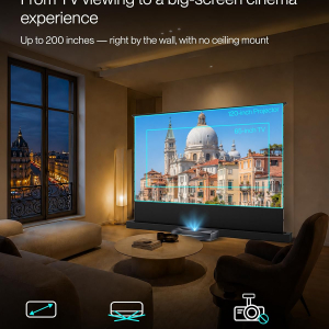 AWOL Aetherion Pro 4K Ultra Short Throw Triple Laser Projector, 2600 ISO Lumens, PixelLock Clarity, 6000:1 Native Contrast, Anti–RBE Technology, 200" Display, Dolby Vision, Home...