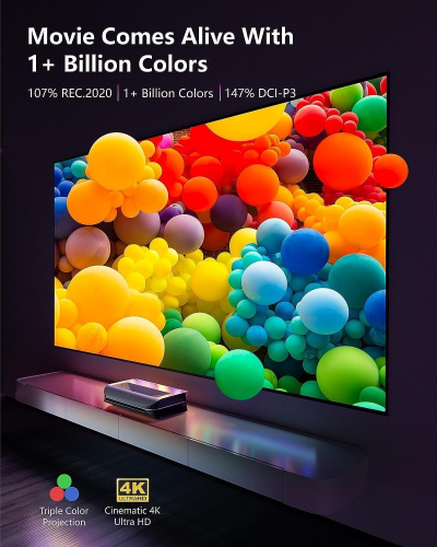 AWOL VISION LTV-3000 Pro 4K 3D RGB Ultra-Short-Throw Projectors, with Dolby Vision & Atmos, HDR10+, 150" UST Laser TV Projector, Home Cinema Laser Projector (includes Fire TV...
