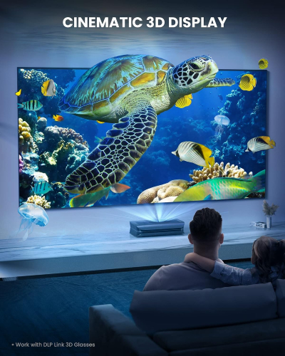 AWOL VISION LTV-3500 Pro 150" 4K Laser TV, 3000 ISO Lumens, Ultra Short Throw Projector 4K Laser HDR10+, with Dolby Vision& Atmos 3D Home Cinema UST Projector (Fire TV Stick Max...
