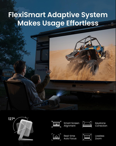 JMGO N1S 4K Smart Portable Projector, Triple Laser, 1700 ISO Lumens