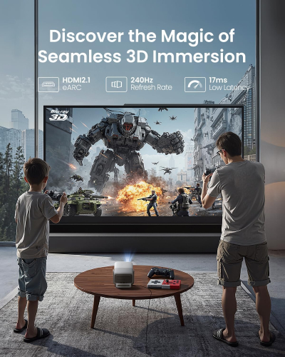 JMGO N1S 4K Smart Portable Projector, Triple Laser, 1700 ISO Lumens