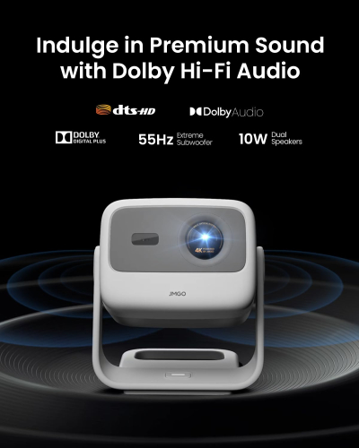 JMGO N1S 4K Smart Portable Projector, Triple Laser, 1700 ISO Lumens