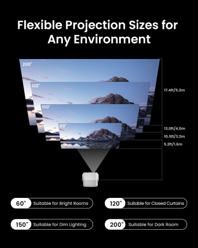 JMGO N1S 4K Smart Portable Projector, Triple Laser, 1700 ISO Lumens