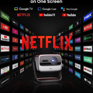 JMGO N1S Ultimate Triple Laser 4K Projector, 3300 ISO Lumens, Google TV