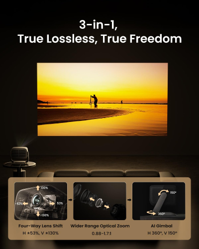 JMGO N3 Ultimate Triple Laser 4K Projector, 3-in-1,5800 ISO Lumens