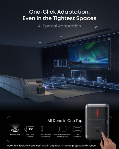 NEBULA X1 4K Triple Laser Projector Bundle with Wireless Satellite Speakers & Accessory Pack, 3500 ANSI Lumens, Dolby Vision & Audio, Smart AI, 300" Display,...