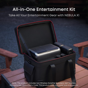 NEBULA X1 4K Triple Laser Projector Bundle with Wireless Satellite Speakers & Accessory Pack, 3500 ANSI Lumens, Dolby Vision & Audio, Smart AI, 300" Display,...