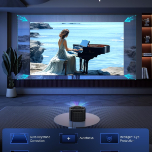 NexiGo TriVision Ultra, 4K Tri-LED-Laser Portable Projector, 2600 Lumens, No Laser Speckle, No Eye Strain, Dolby Vision, HDR10+, Backyard/Home Theater with 3D, 30W DTS...