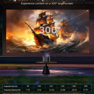 NexiGo TriVision Ultra, 4K Tri-LED-Laser Portable Projector, 2600 Lumens, No Laser Speckle, No Eye Strain, Dolby Vision, HDR10+, Backyard/Home Theater with 3D, 30W DTS...
