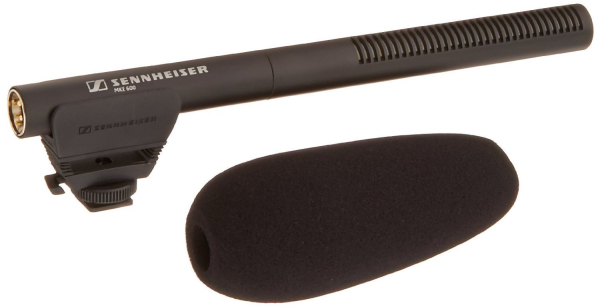 Sennheiser MKE 600 Shotgun Camera Microphone | Phantom & Battery Power | Switchable Filter for Wind Noise Minimisation | Black (505453)