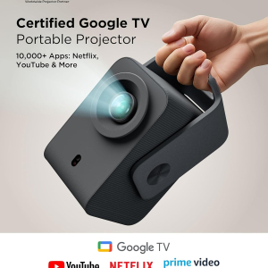 TCL C1 Portable Projector for Home Cinema & Bedroom, Native 1080P 4K Supported Mini Projector, Licensed Google TV & Netflix, WiFi, Bluetooth, Auto Focus Smart Projector