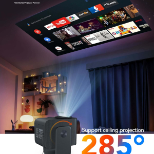 TCL C1 Portable Projector for Home Cinema & Bedroom, Native 1080P 4K Supported Mini Projector, Licensed Google TV & Netflix, WiFi, Bluetooth, Auto Focus Smart Projector