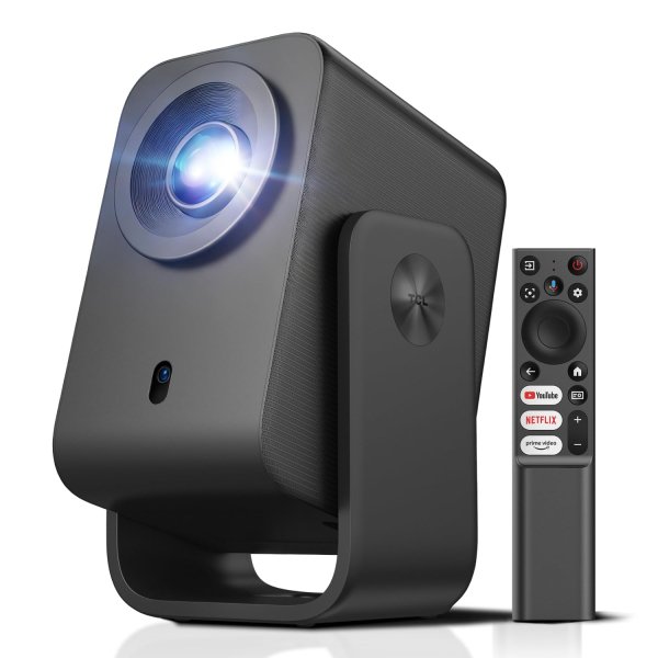 TCL C1 Portable Projector for Home Cinema & Bedroom, Native 1080P 4K Supported Mini Projector, Licensed Google TV & Netflix, WiFi, Bluetooth, Auto Focus Smart Projector