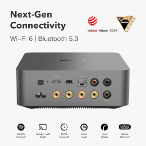 WiiM Amp Ultra Stereo Streaming Amplifier, HDMI ARC & RoomFit, Space Gray | Upgrade Passive Speakers with 100W/ch at 8Ω, Hi-Res Sound, Touchscreen Control, RoomFit Correction,...