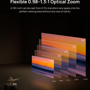 XGIMI Elfin Flip 4K Portable Projector, RGB Triple Laser, Home & Outdoor | 1600 ISO Lumens, Native 4K UHD, Optical Zoom, Harman Kardon, Intelligent Wall Color Adaption, Home...