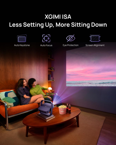 XGIMI Elfin Flip Laser Portable Projector, 1080P, Bedroom & Backyard | RGB Triple Laser, 1600 ISO Lumens, 10000:1 Dynamic Contrast, Harman Kardon, Auto Focus, Foldable Design,...