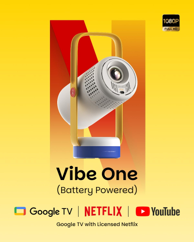 XGIMI Vibe One Battery Powered Mini 1080P Smart Portable Projector | Google TV with Licensed Netflix, Sound by JBL, Built-in Battery, Auto Focus Auto Keystone, Video...