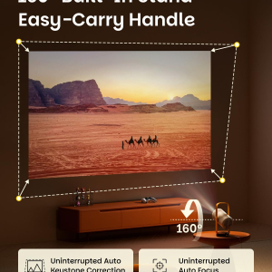 XGIMI Vibe One Battery Powered Mini 1080P Smart Portable Projector | Google TV with Licensed Netflix, Sound by JBL, Built-in Battery, Auto Focus Auto Keystone, Video...