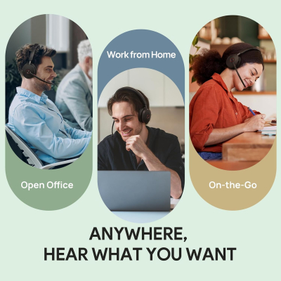 Yealink BH74 UC ANC Wireless Headset with Microphone for PC,Open Office WFH | 6 AI Noise Cancelling Mic,Bluetooth Headset with Charging Dock,32H Talk Time & Mute Button,USB C/A...