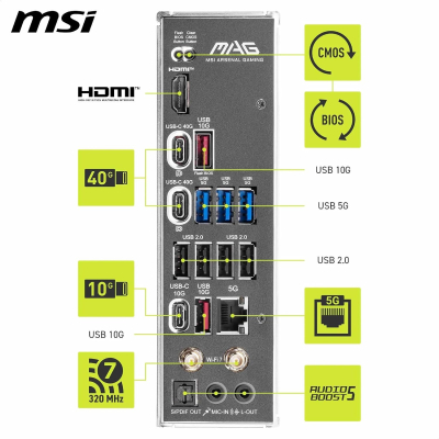 MSI MAG X870E TOMAHAWK WIFI Motherboard, ATX-Ryzen 9000/8000/7000, AM5,DDR5