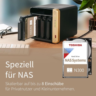 Toshiba N300 14TB Internal NAS Hard Drive, 3.5’’ SATA HDD, 7200 RPM, 24/7 Operation, Supports 1-8 bay systems, 128MB Cache, 180TB/Year workload, 3yr Warranty (HDEXZ12ZNA51F).