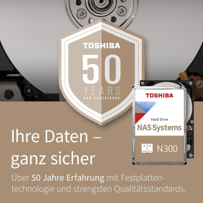 Toshiba N300 14TB Internal NAS Hard Drive, 3.5’’ SATA HDD, 7200 RPM, 24/7 Operation, Supports 1-8 bay systems, 128MB Cache, 180TB/Year workload, 3yr Warranty (HDEXZ12ZNA51F).