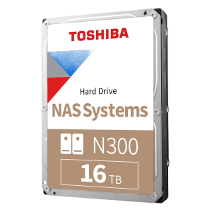 Toshiba N300 16TB Internal NAS Hard Drive, 3.5â€™â€™ SATA HDD, 7200 RPM, 24/7 Operation, Supports 1-8 bay systems, 512MB Cache, 180TB/Year workload, 3yr Warranty (HDWG51GUZSVA).